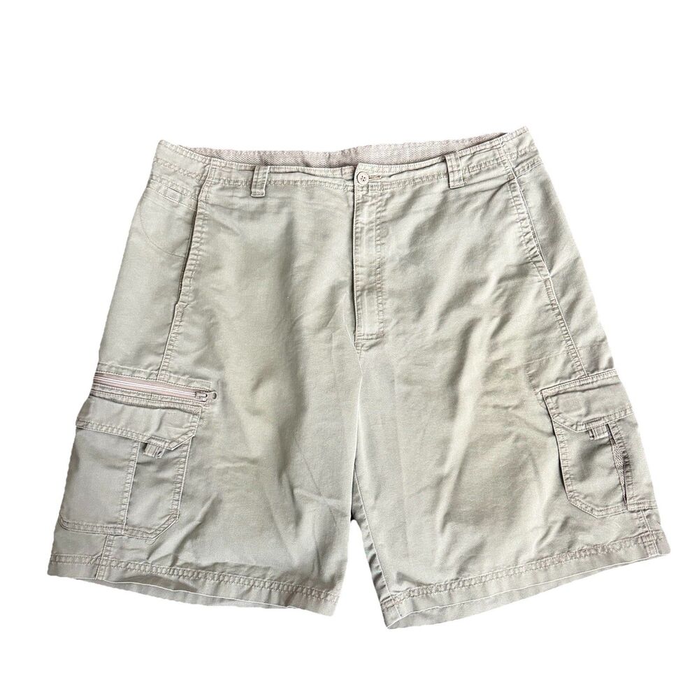 REI Shorts Mens 40 Cargo 11” Canvas Walking Utility Hiking Organic Cotton Green
